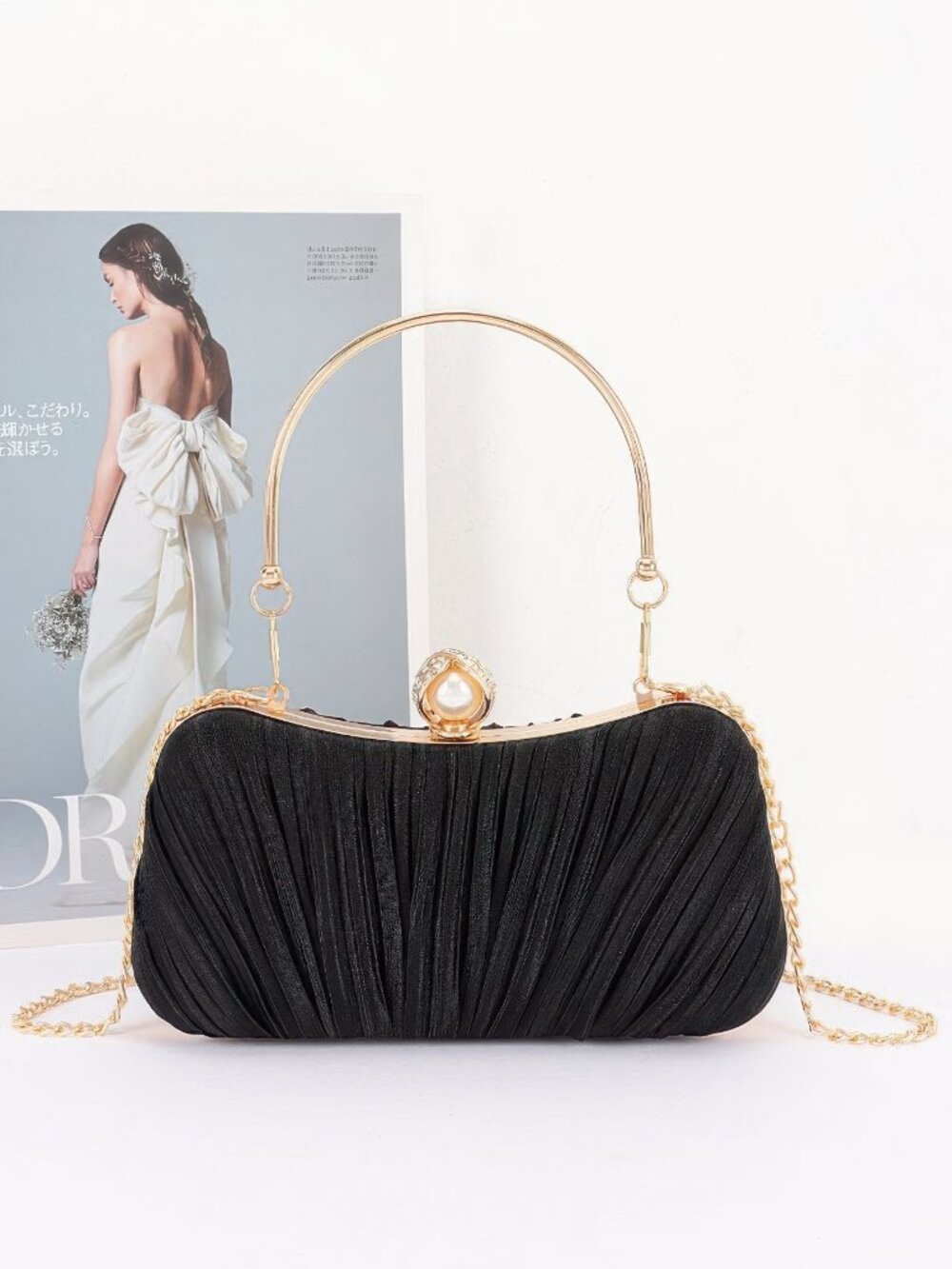 Pleated Polyester Party Clutch